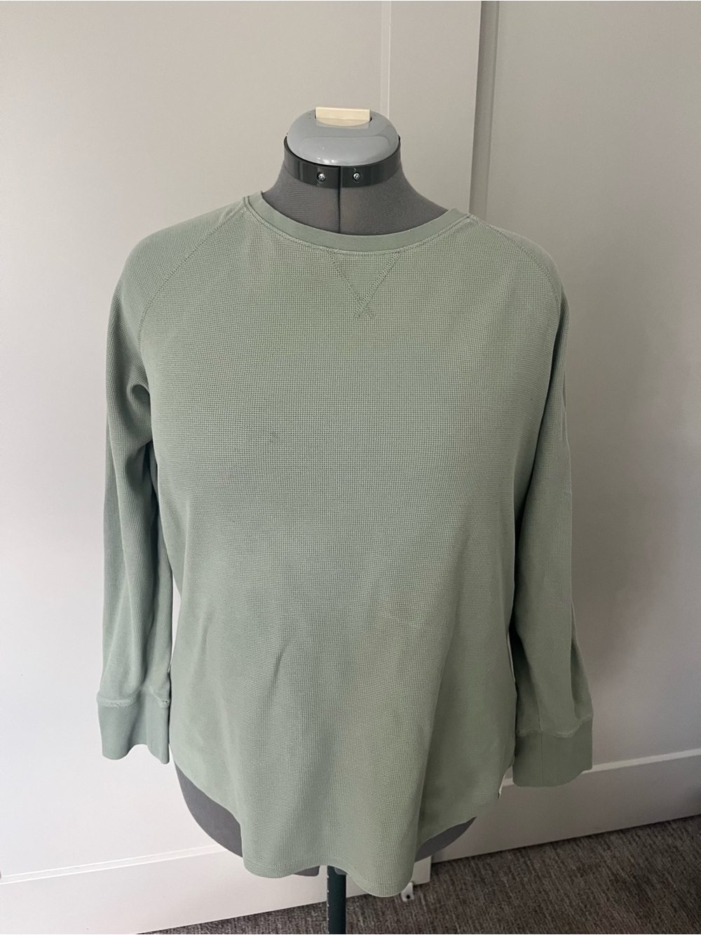 L.L. Bean Light Sage Green Thermal Long Sleeve Tee
